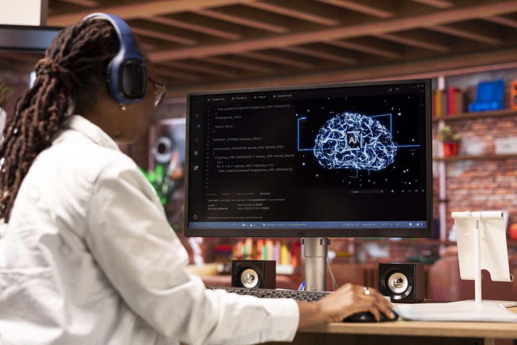 Office Worker using an AI tool